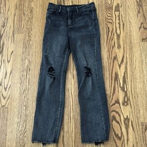 Kids’ Joe’s Jeans Girls Black Distressed Straight Leg Size 16
